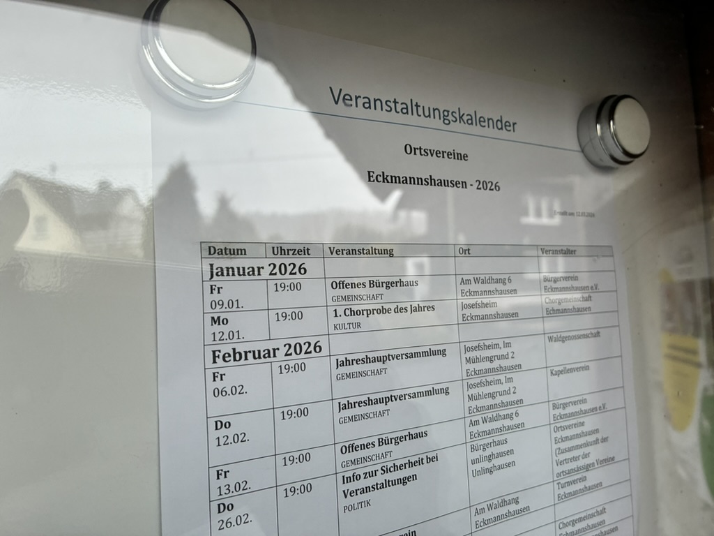 Physischer Schaukasten in Eckmannshausen